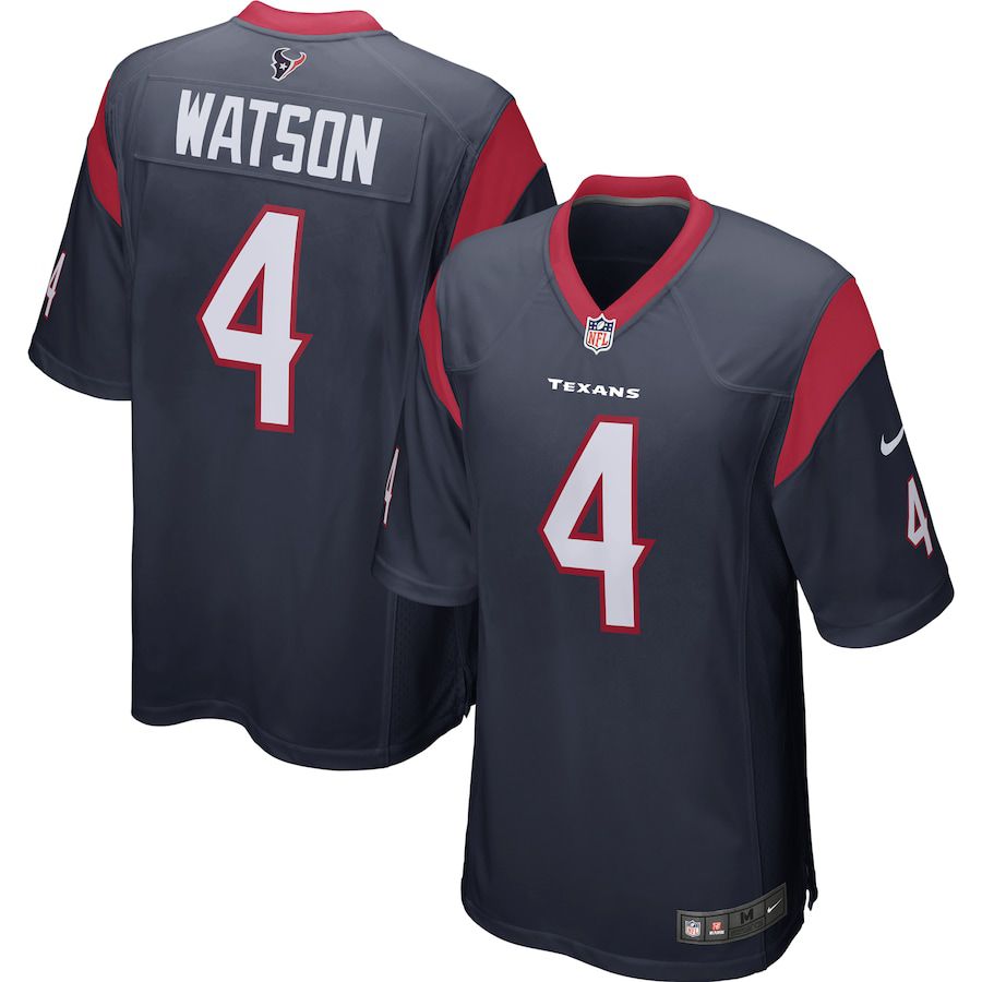 Men Houston Texans #4 Deshaun Watson Navy Nike Player Game NFL Jersey->houston texans->NFL Jersey